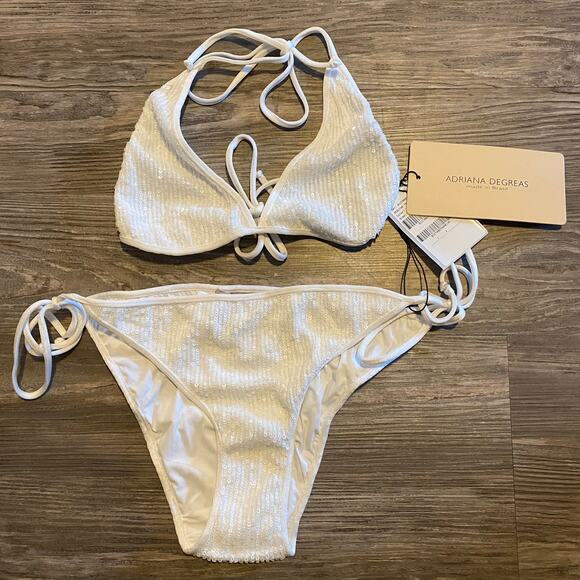 ADRIANA DEGREAS Sequin Sequin Triangle Bikini Set - Picture 4 of 7